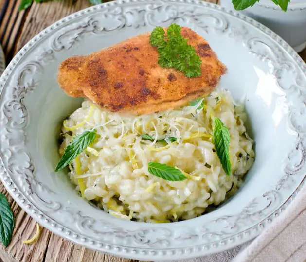 Peixe Crocante com Risoto de Limão