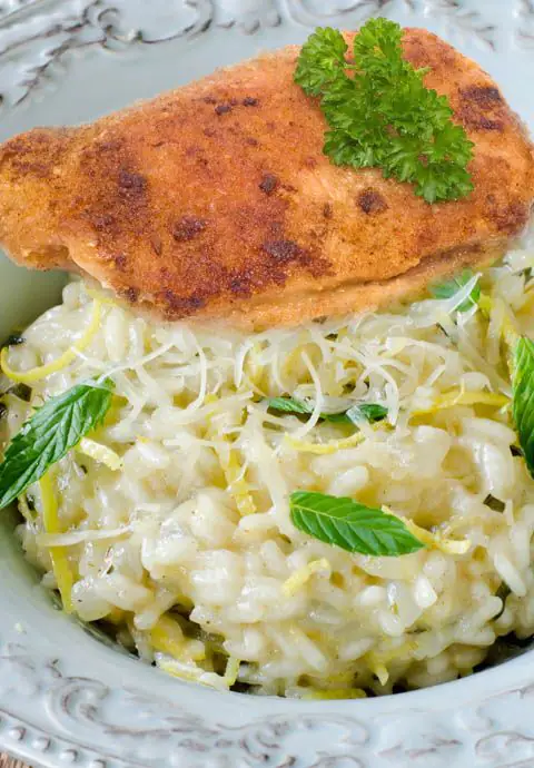 Peixe Crocante com Risoto de Limão